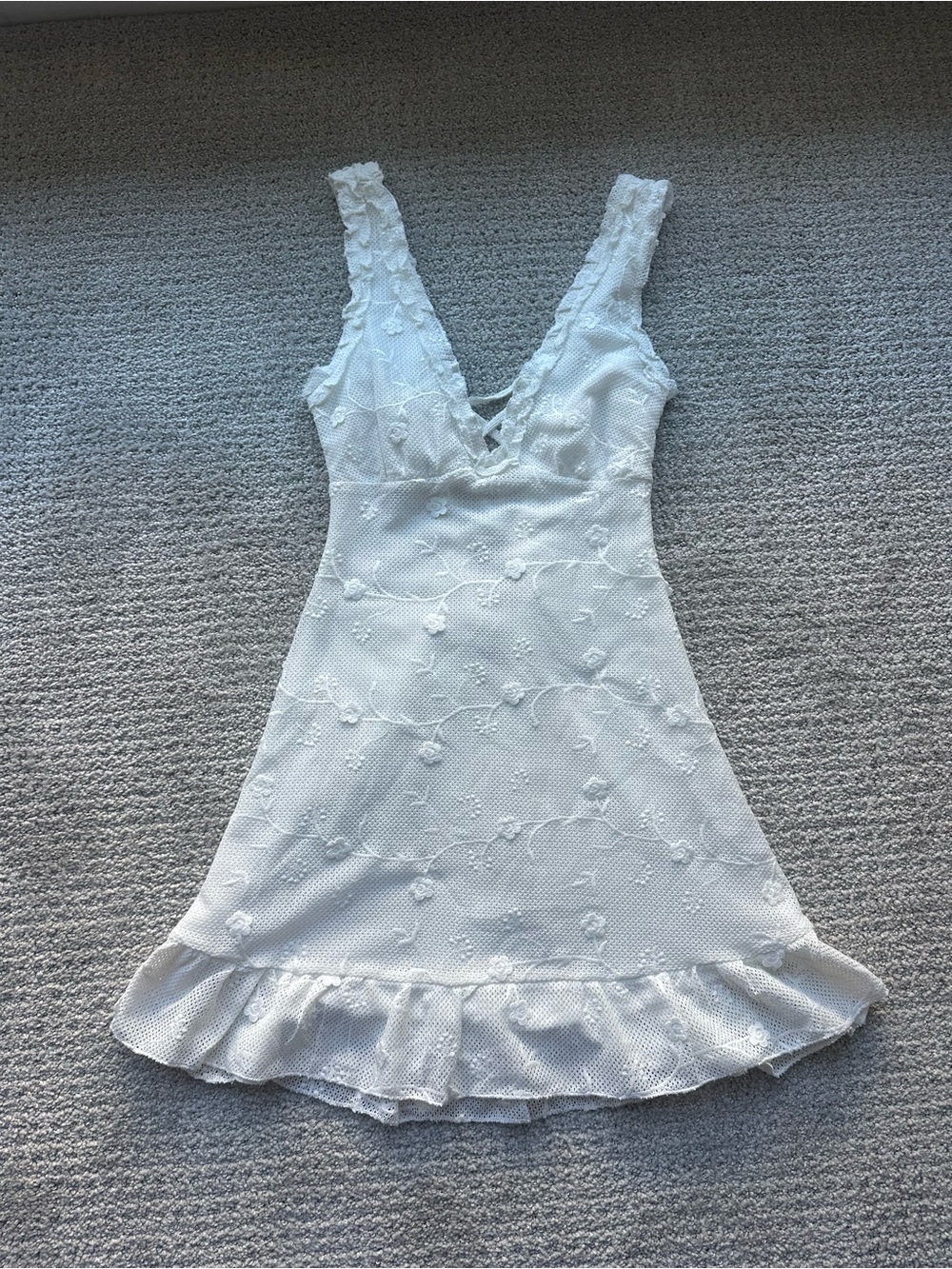 Princess Polly White Floral Mini Dress - Picture 1 of 5